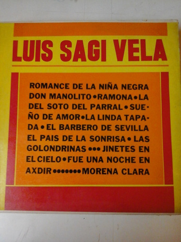 Vinilo 4418 - Luis Sagi Vela - D. M. 