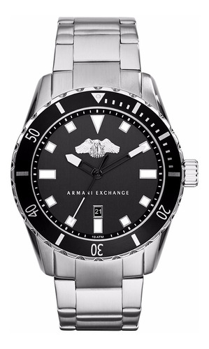 Reloj Armani Exchange Ax1709 Acero Plateado/negro De Hombre*
