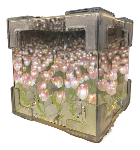 Día De La Madre Diy Tulipán Cubo Luz Espejo