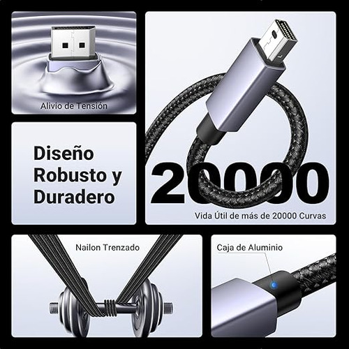 Cable Mini Displayport A Displayport 1.4 8k@60hz 4k@144hz 2m
