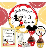 Comprar Kit Imprimible Mickey Mouse Cumpleaños + Banner Circular