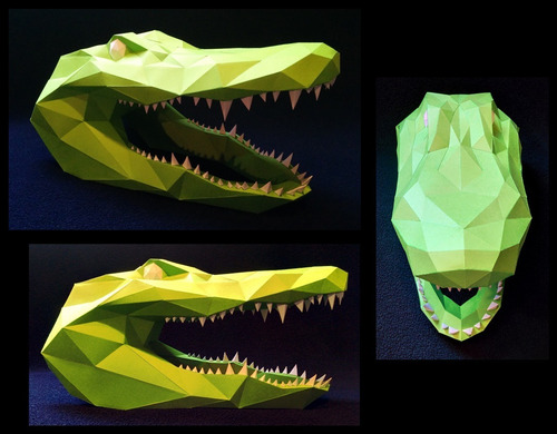 Papercraft Plantilla Cocodrilo Cabeza