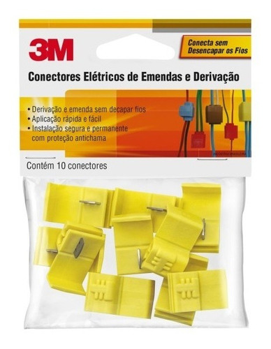 Conector Emenda Derivação 3m Scotchlok 2,5mm 25 Amp Idc 562 Cor Amarelo