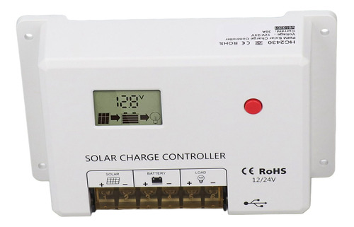 Controlador Solar Pwm 30a, Regulador, Pantalla Lcd Para Liti