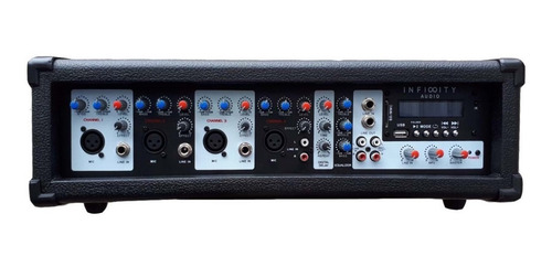 Consola Potenciada Usb Bt 2000w 4 Canales Mixer Amplificador