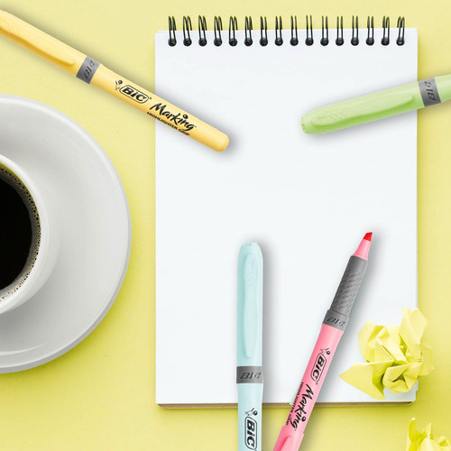 Kit Tons Pastel Bic Resaltadores + Microfibras X6 Marcadores Microfibras Arte Dibujo Lettering Journaling