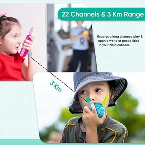Walkie Talkies Para Niños 3 Pzs Gran Alcance Con Linterna D