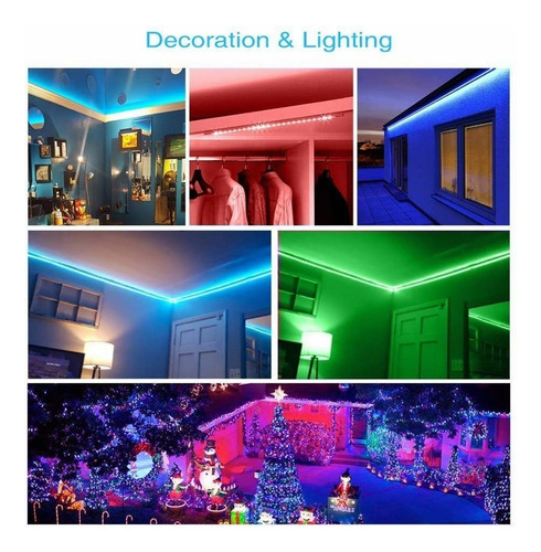Hj Rolo De Tira De Led Rgb Multicolorido De 10 Metros,