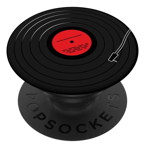 Disco De Vinilo Retro Lp Art Rojo Diseño Popsockets Popgrip