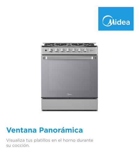 Estufa Midea De Piso Con Capelo 30 Xtreme Chef Silver Silver