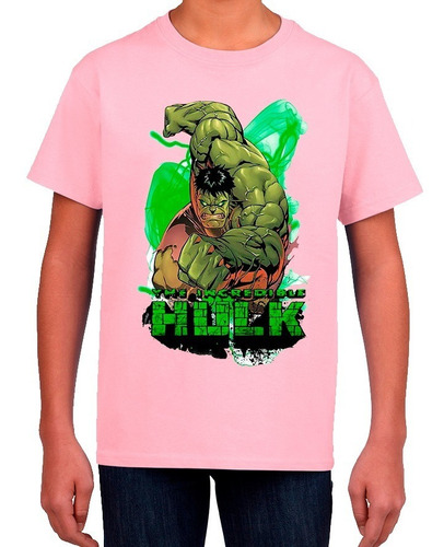 Polera Estampada 100%algodón Niño Hulk Avengers Exclusivida1