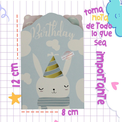 Imagen 2 de 5 de Set 4 Pcs Cartera Notas Adhesivas Kawaii Oficina Wj56-22