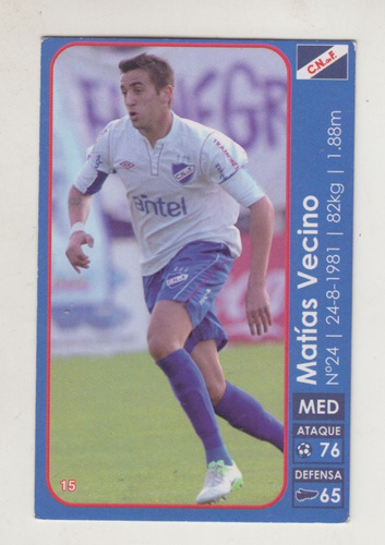 Futbol Uruguay Matias Vecino Rookie Card 2012 Coleccionable