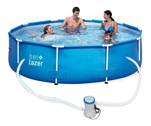 Piscina Com Armação 5.000 Litros 305x76 Cm C/ Filtro Belfix