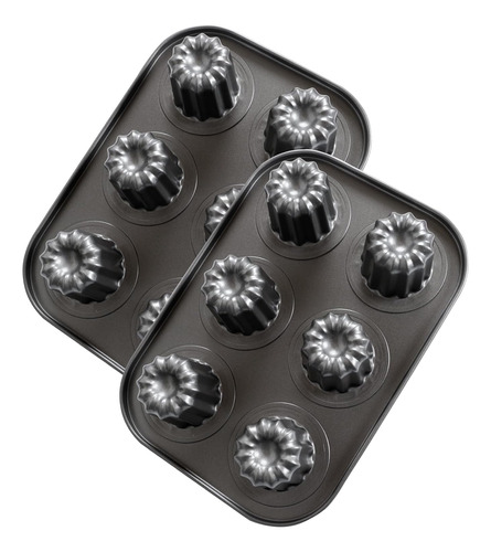 Paquete De 2 Moldes De Canele De 6 Cavidades, Molde Para Pas