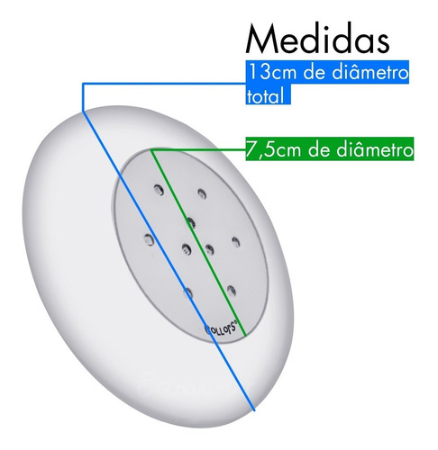 Lampada Piscina Alto Alcance 9w Led Rgb Cores 130mm 1/2pol