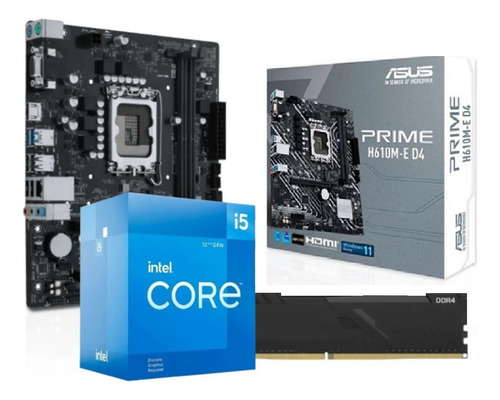 Kit Intel I5 12400f Placa Mãe Asus H610m-cs Ram 8gb 3200mhz