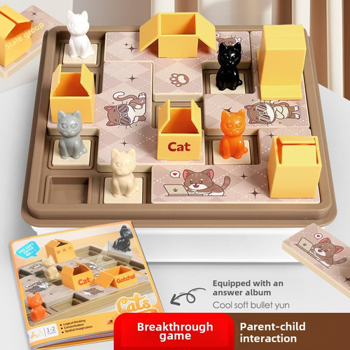 Juguete Educativo Cat Puzzle Hidden Cat Purple De 40 Niveles