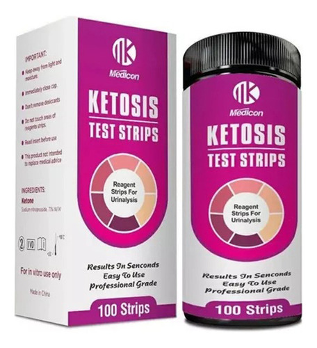 100 Medidores Ketosis Tiras Keto De Cetonas Cetosis