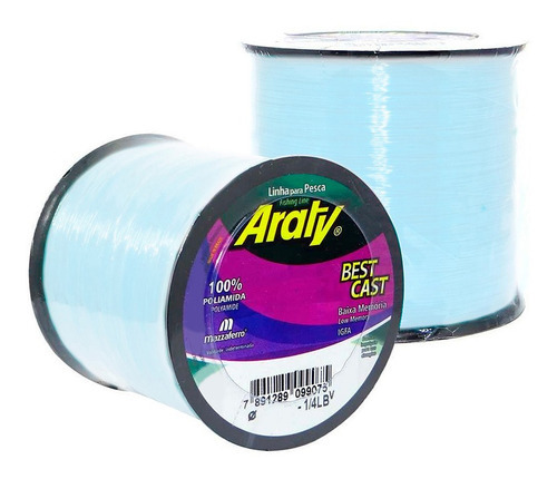 Linha Pesca Araty Best Cast 0,30 Mm Azul 1238 Mts 14,8 Lbs