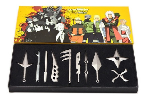 Paquete Naruto Coleccion Ninja  10 Kunais Shuriken Metálicos