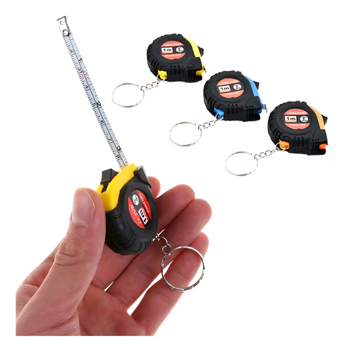 Flexometro Llavero Cinta Metrica 1 M Mini Retractil 12 Pz