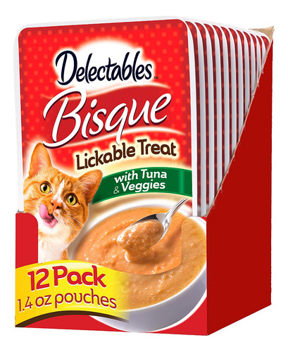 Wet Cat Treats Hartz Delectables Bisque Lamible, 42 Ml, Paqu