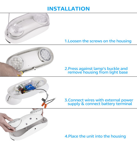 Leonlite Pack of Emergence Led Lights for Outside, Comerciales Output Battery, Certified For UL, 120/277 V