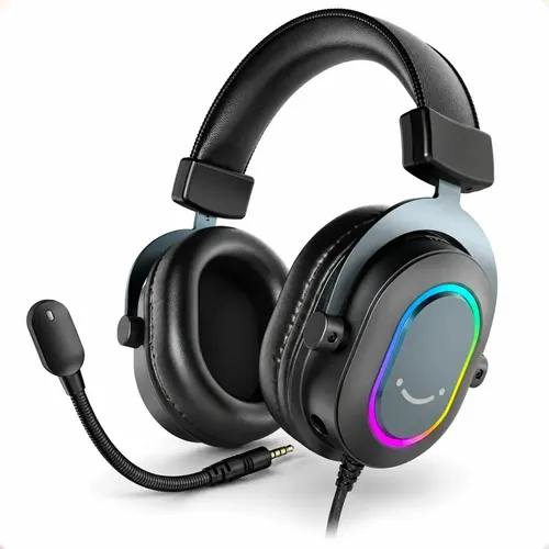 Headset Fifine Ampligame H6 Rgb 7.1 Surround Gamer Cor Preto