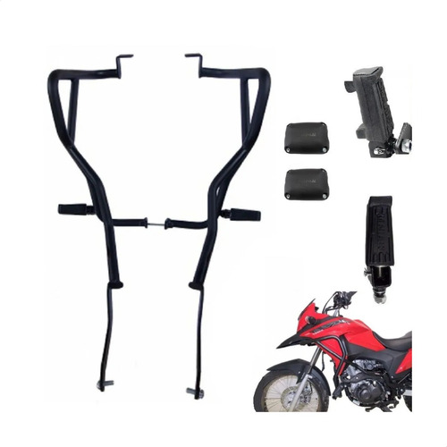 Protetor Motor E Carenagem Com Pedaleiras Xre 190 Preto