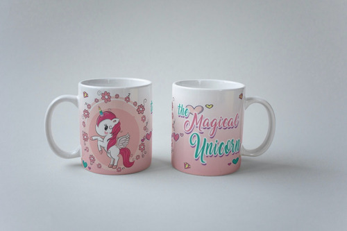 Taza Blanca Sublimada 11 Oz Unicornio F210 Blanco