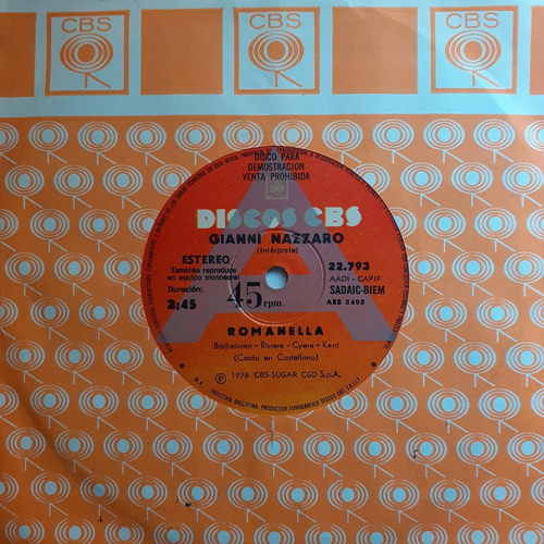 Vinilo Simple - Gianni Nazzaro (romanella) (Usado)