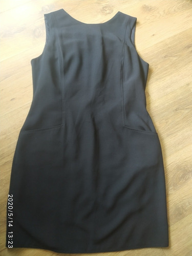 Vestido Preto Básico Forrado Com Bolso, Zíper Tam 42 Lindo