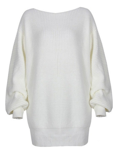 Alta Calidad Vestido Suéter Punto Suelto Informal Para Mujer