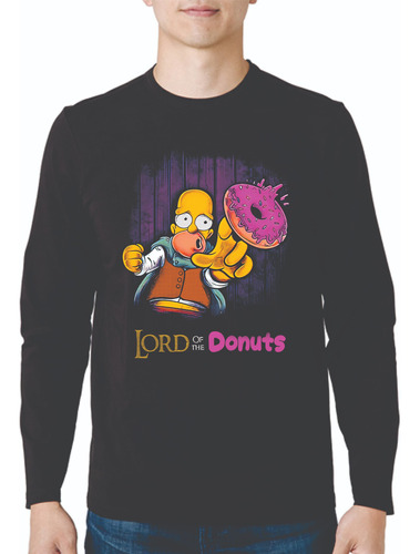 Playera Homero Lord Of The Donuts Homer Donas  Manga Larga