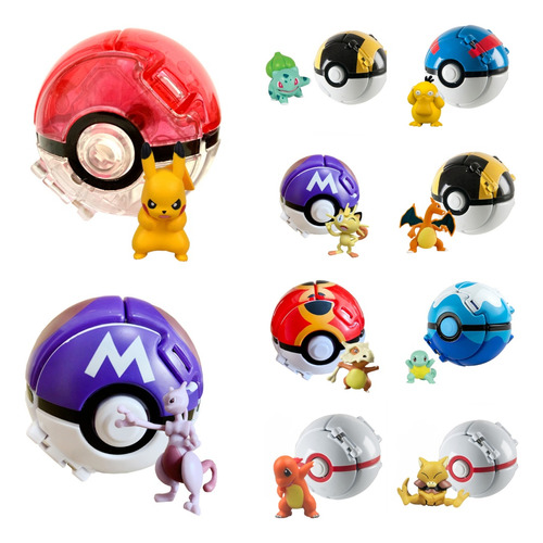 X2 Pokebolas Pokemon Funcional Tamaño Real + Figura Regalo