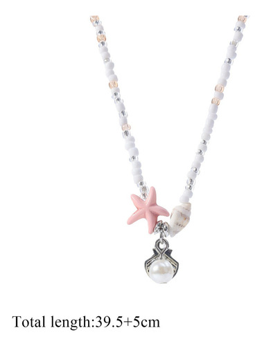 Collar Con Colgante De Concha Y Estrella De Mar Con Cuentas