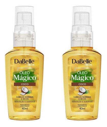 Oleo Capilar Dabelle 40ml Magico Coco - Kit Com 2un