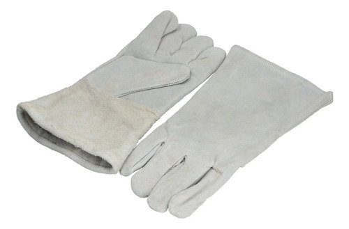 Guantes De Carnaza Refuerzo En Palma Y Puño Largo, Unitalla Gris