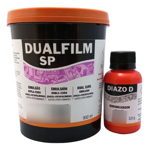 Emulsão Dualfilm Sp 900ml + Sensibilizador Diazo D 3grs