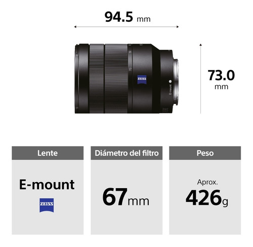 Imagen 4 de 4 de Lente Objetivo Sony Fe 24-70 Mm F4 Za Sel2470z Full Frame