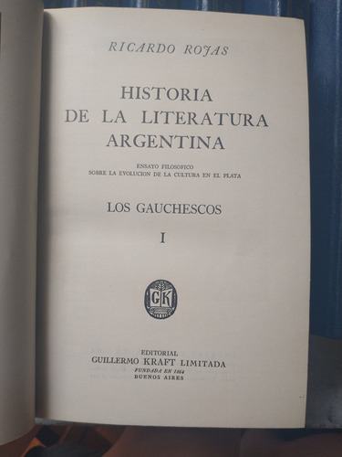 Historia De La Literatura Argentina (9 Tomos) Ricardo Rojas