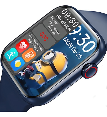 Relógio Smartwatch Hw16 Serie 6 Tela Infinita 44mm 2021 Top Cor da caixa Azul Cor da pulseira Rosa Cor do bisel Preto
