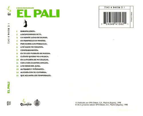 Cd Canta Fandangos (el Pali) Estándar