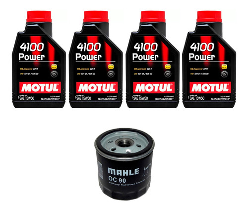 Kit Troca Óleo Motul 4100 15w50 Gm Chevette 1.6 S 1990/1995