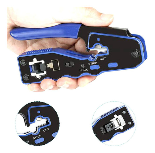 Probador De Cables De Red Lan Rj45 Crimp-tool Pass Through M