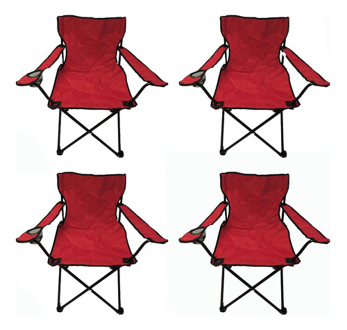 Resel Pack De 4 Sillas Plegables Tipo Camping Para Exterior