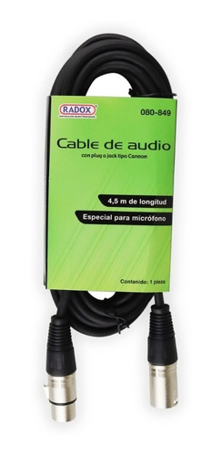 Imagen 9 de 10 de Cable Xlr Plug Jack Tipo Cannon 4.5m Micrófono Balanceado
