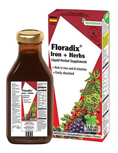 Floradix, Floradix Iron & Herbs Vegetarian Liquid Supplement