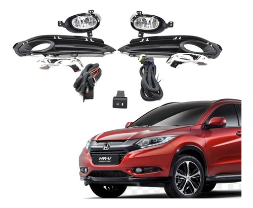 Kit Faros De Niebla Hr-v  2015 2016 2017 2018 C/arnes Y Foco